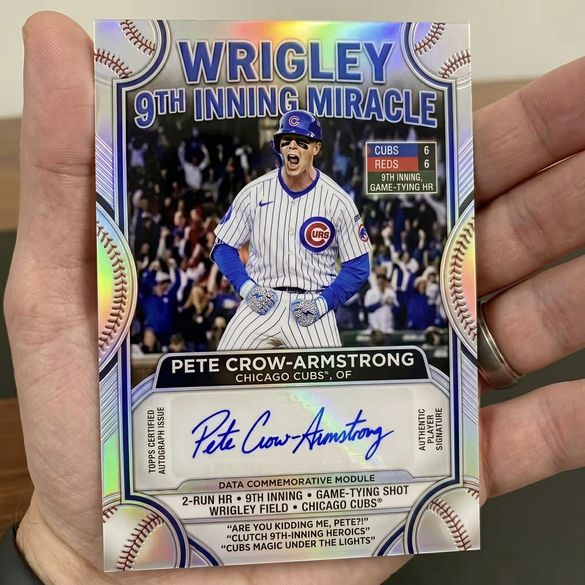 Wrigley 9th Inning Miracle – Pete Crow-Armstrong Autographed Commemorative Card