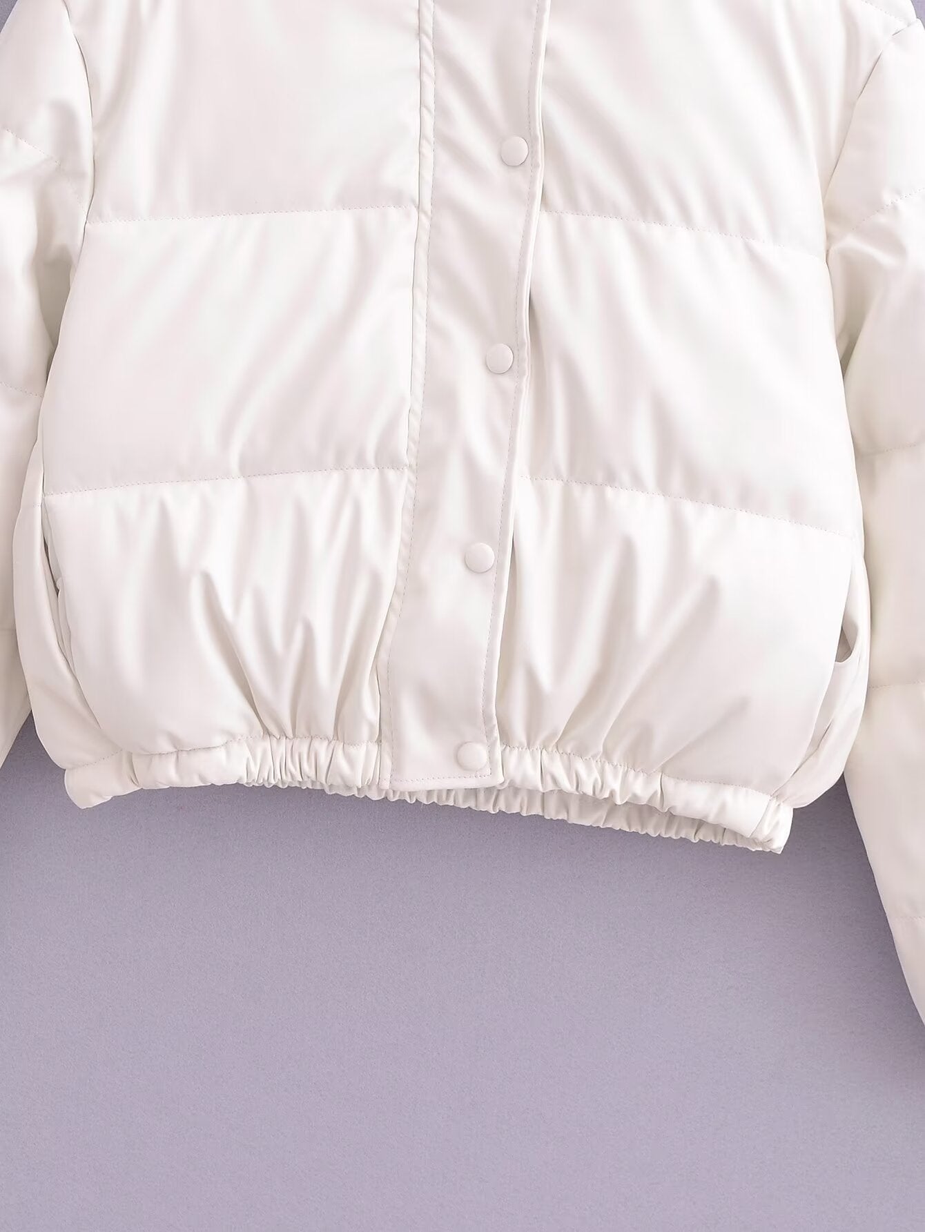 Winter Bread Cotton Padded Coat Thickened Poly Urethane Leather Cotton Coat Jacket Coat for Women