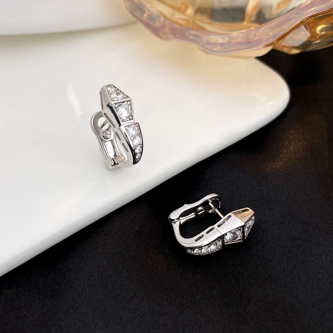 Bulgari snake bone diamond earrings
