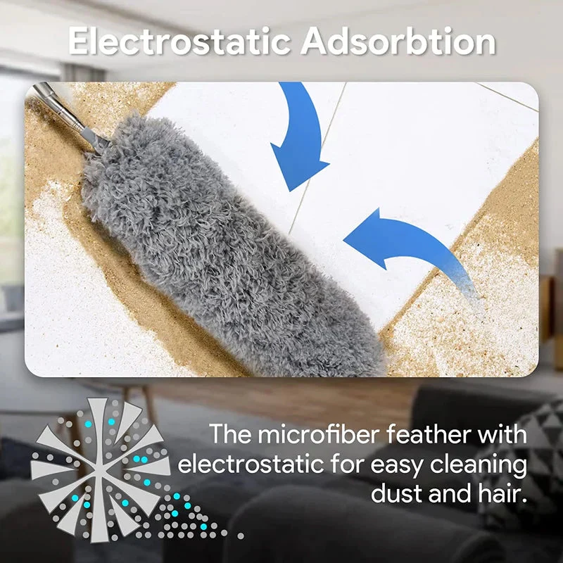 (🔥Last Day Promotion-SAVE 50% OFF)🧹30-100 Inches Retractable Washable Curved Microfiber Duster-BUY 2 GET 10% OFF & FREE SHIPPING！