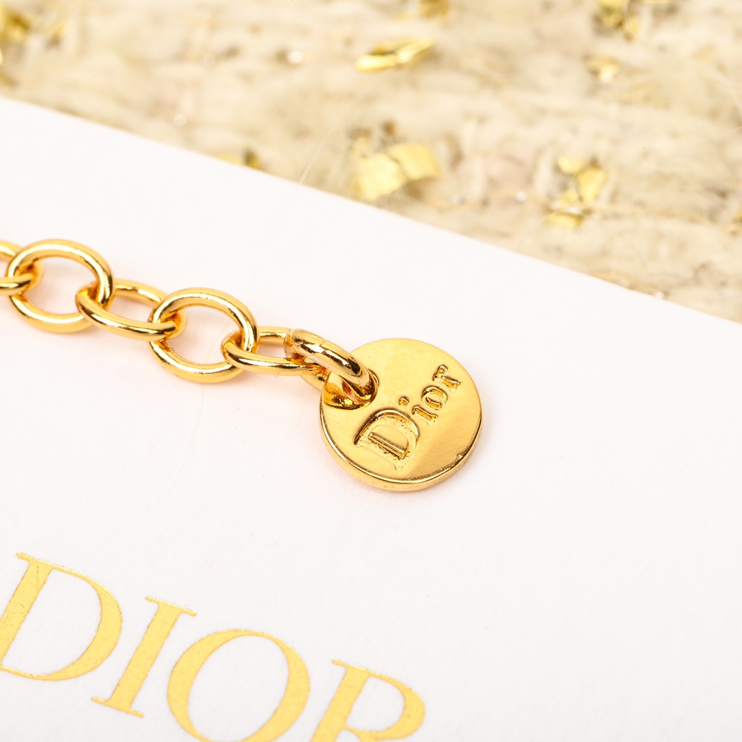 Dior CD braided leather bracelet