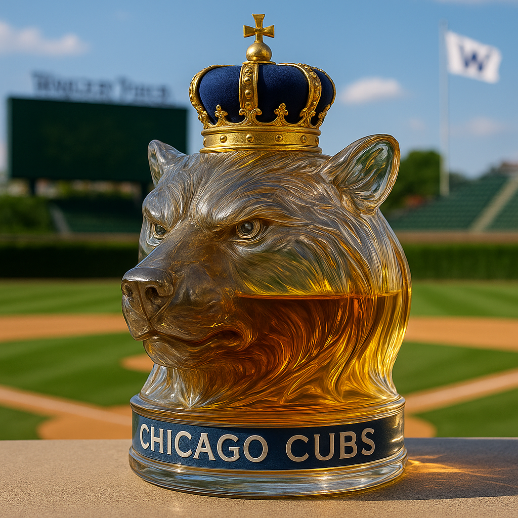 Chicago Cubs Bear Head Decanter