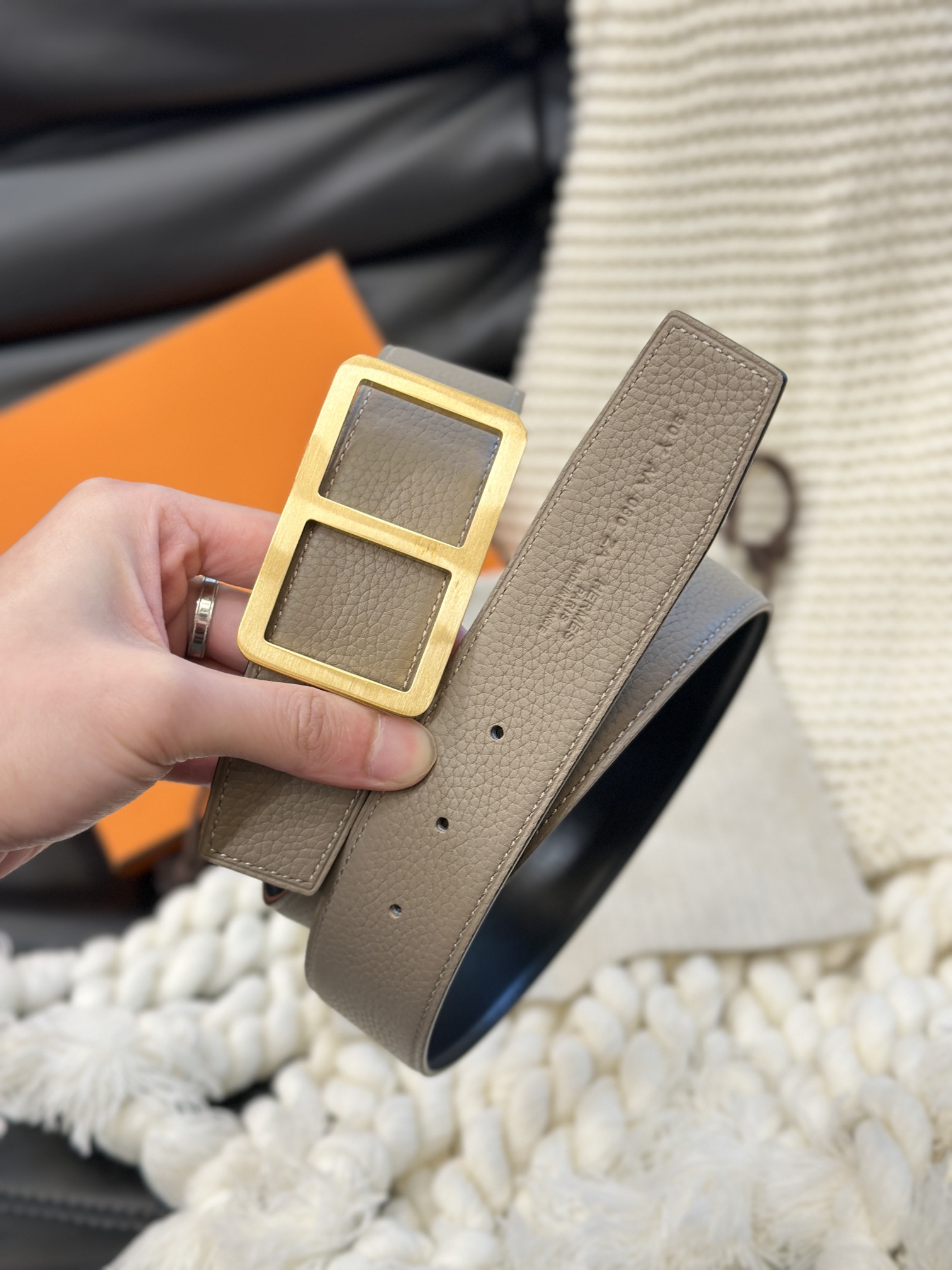 Hermès Men's Double-Faced Cowhide Belt