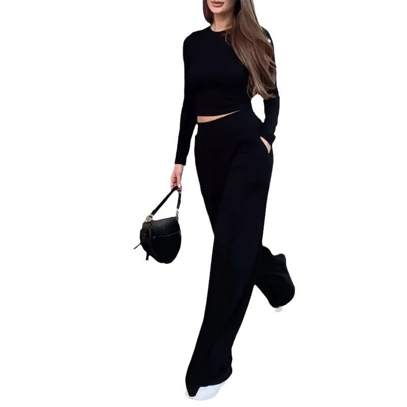 Casual Wide-Leg Pants Suit for Fashion