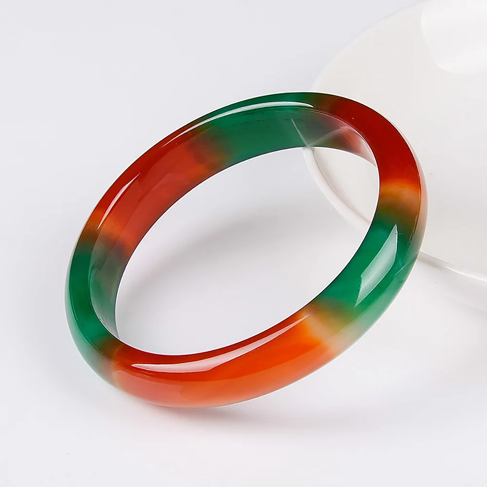 Natural Colorful Bangles For Women Luxury Charm Jadeite High Quality Agate Jade Bracelet Girlfriend Mother Gift Wholesale