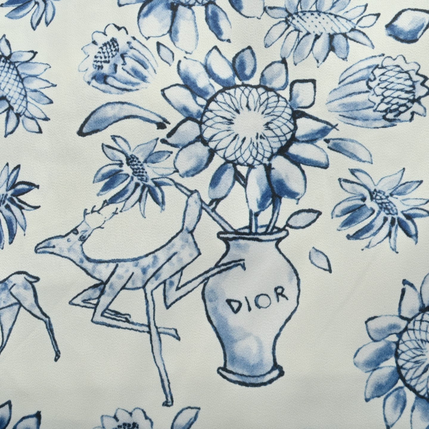 Dior Blue and White Porcelain Print Shorts