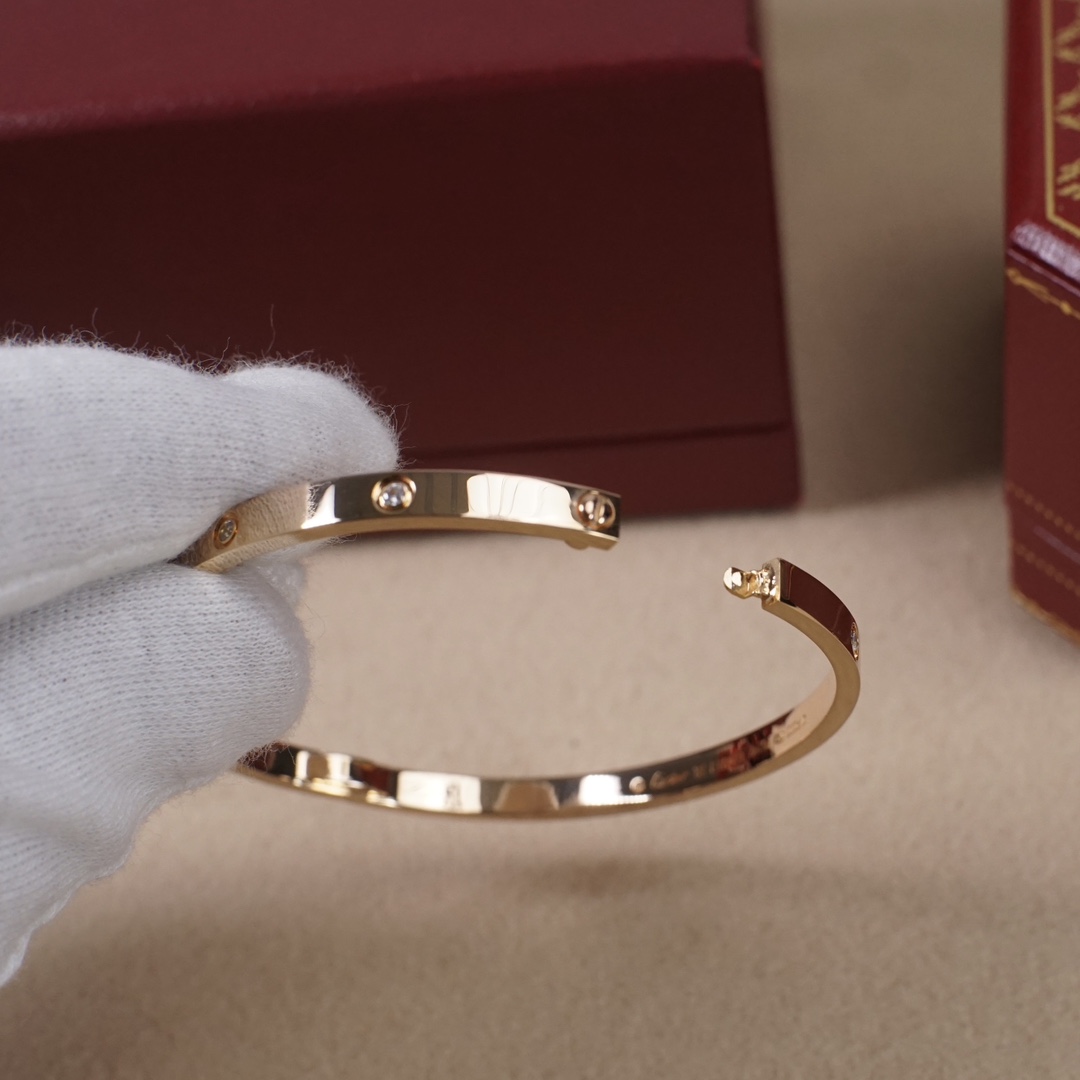 Cartier love narrow version ten diamond bracelet