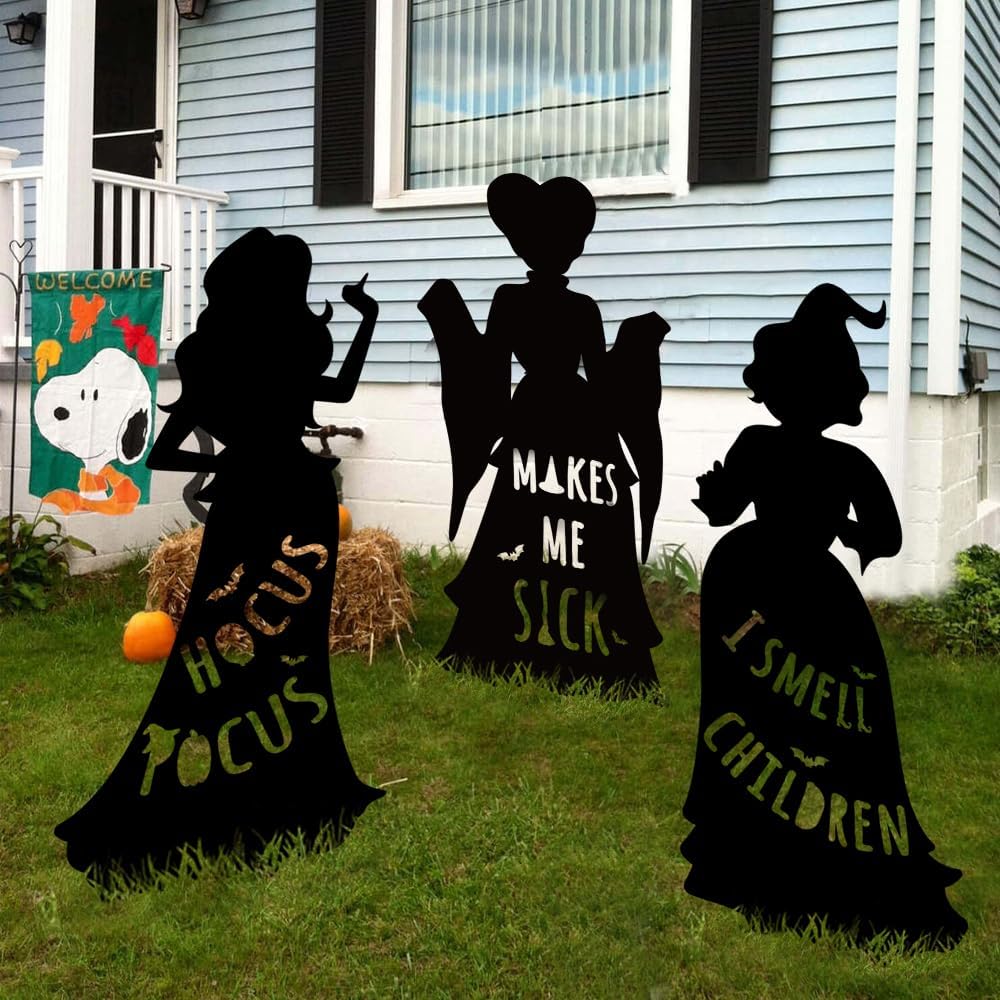 💥ON SALE💥3-Piece Halloween Witch Silhouette Garden Stakes Set 🧙‍♀️