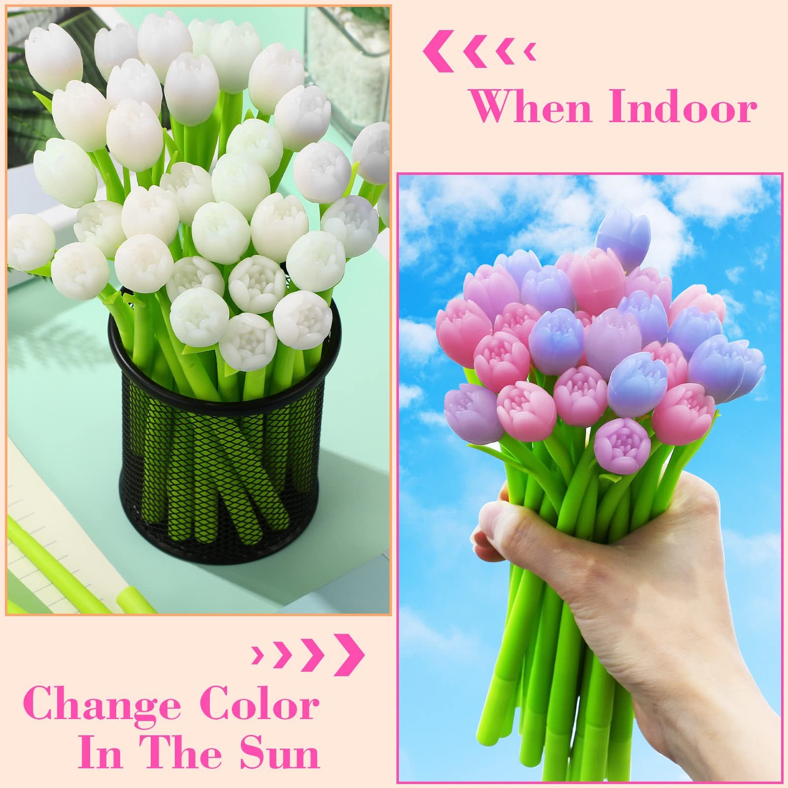 🌼Spring Hot Sale - Color-changing tulip ballpoint pens(set of 6)