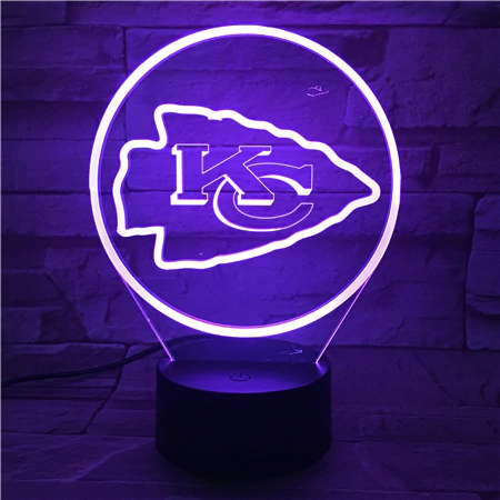 KANSAS CITY CHIEFS 3D LED LIGHT LAMP