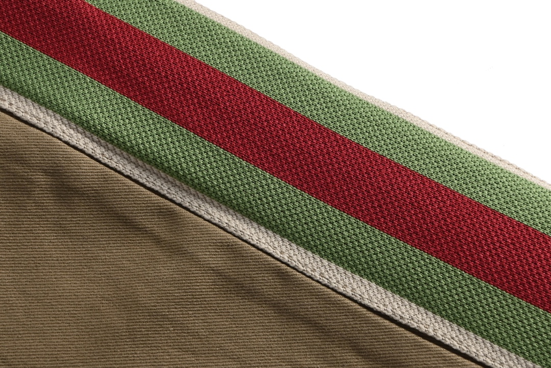 Gucci Khaki Web Cotton Trousers