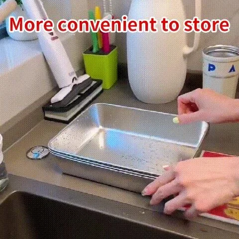 🔥Buy 2 Get 1 Free 🤩🎁 Stainless Steel Square Plate（With Lid）