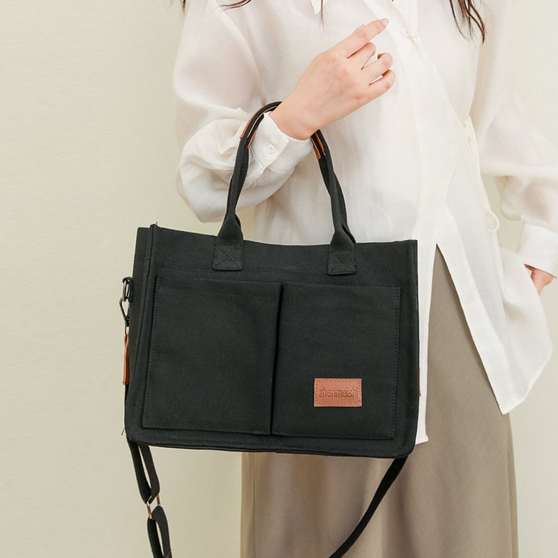 💖VALENTINE'S DAY SALE🔥Canvas Tote Bag Waterproof Nylon Multi Pocket Shoulder Bags Laptop Work Bag