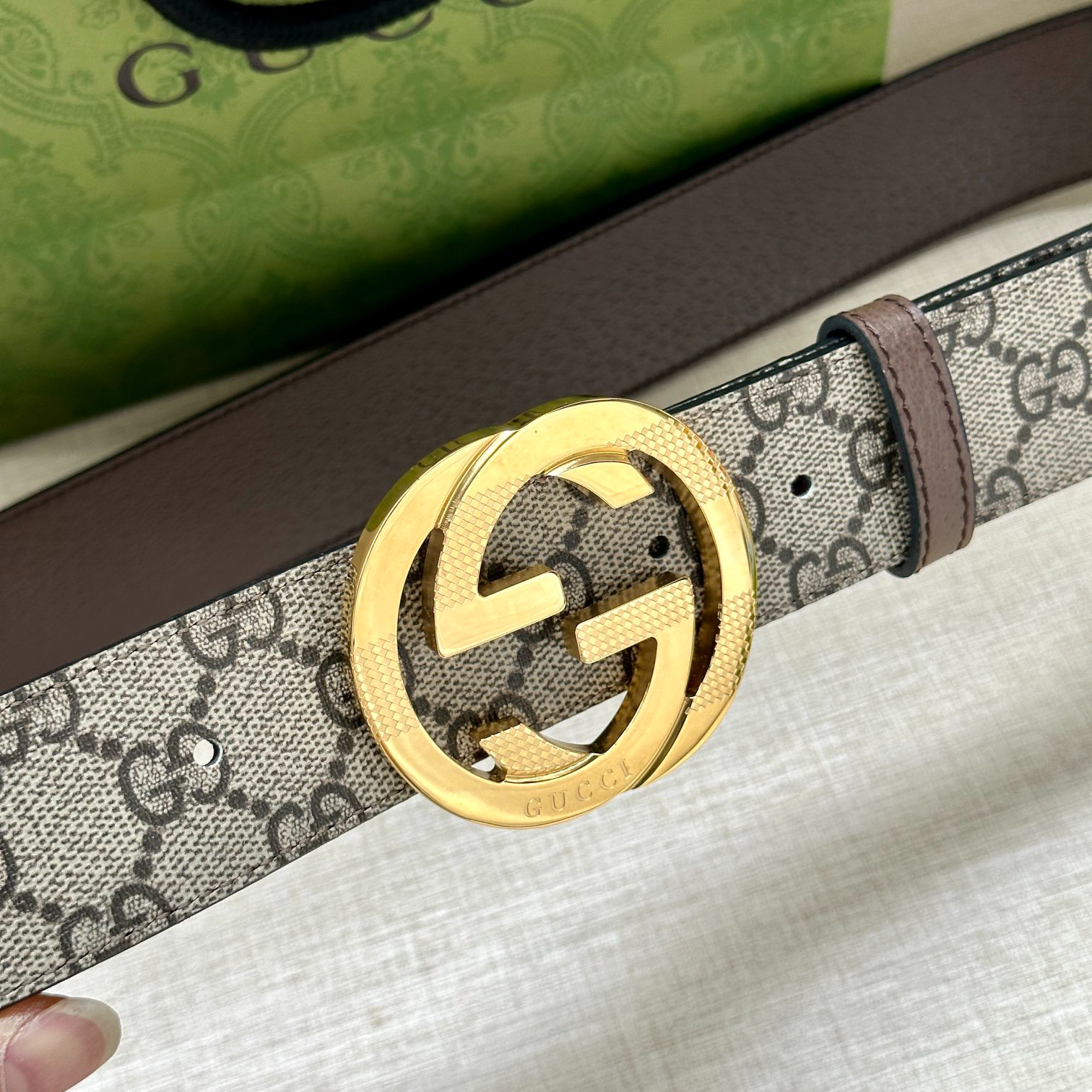 Gucci Marmont printed leather belt 3.8 cm wide