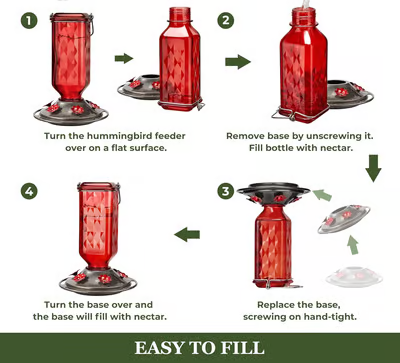 🔥HOT SALE 50% OFF🔥New Hanging Outdoor Glass Hummingbird Feeder With Perch And Built-in Ant Moat🐦