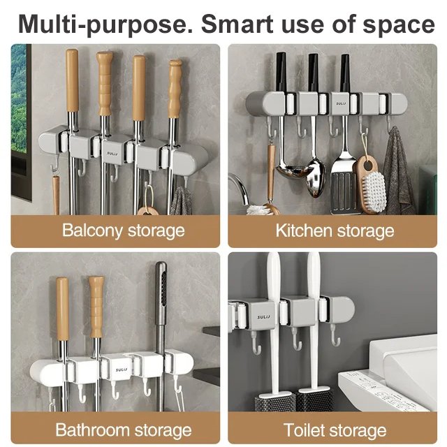 🌲Early Christmas Sale 50% OFF - 【Tiktok Hot Sale】Punch-free multifunctional mop holder--BUY 2 GET FREE SHIPPING
