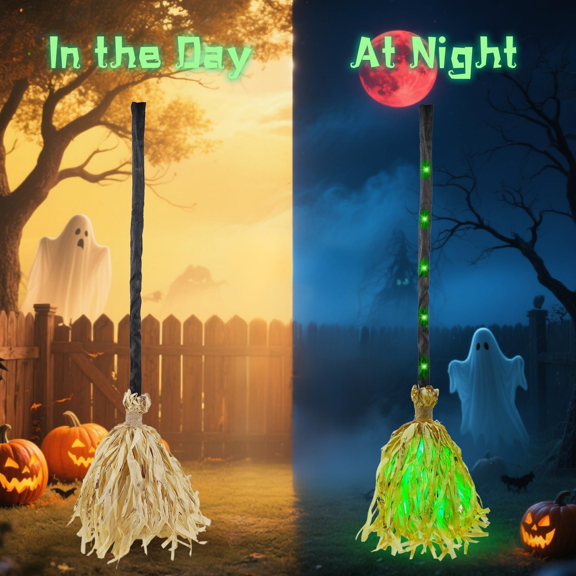 💥ON SALE💥Light-Up Moving Witch Broomstick with Spooky Sounds🔮🧹✨