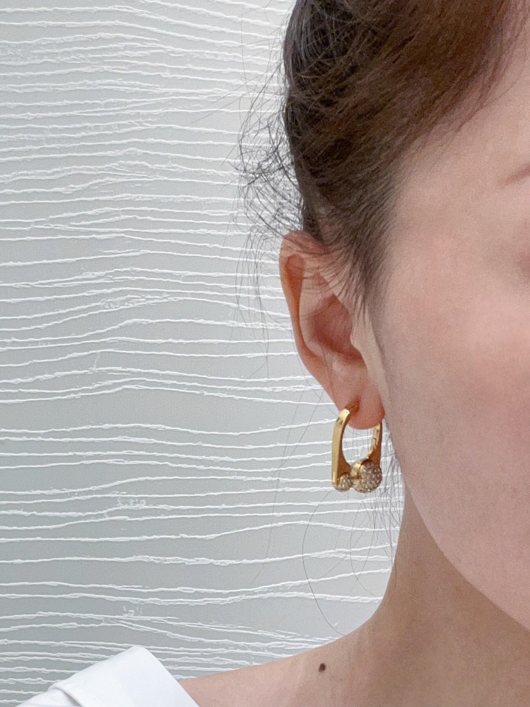 Dior large and small beads full diamond earrings