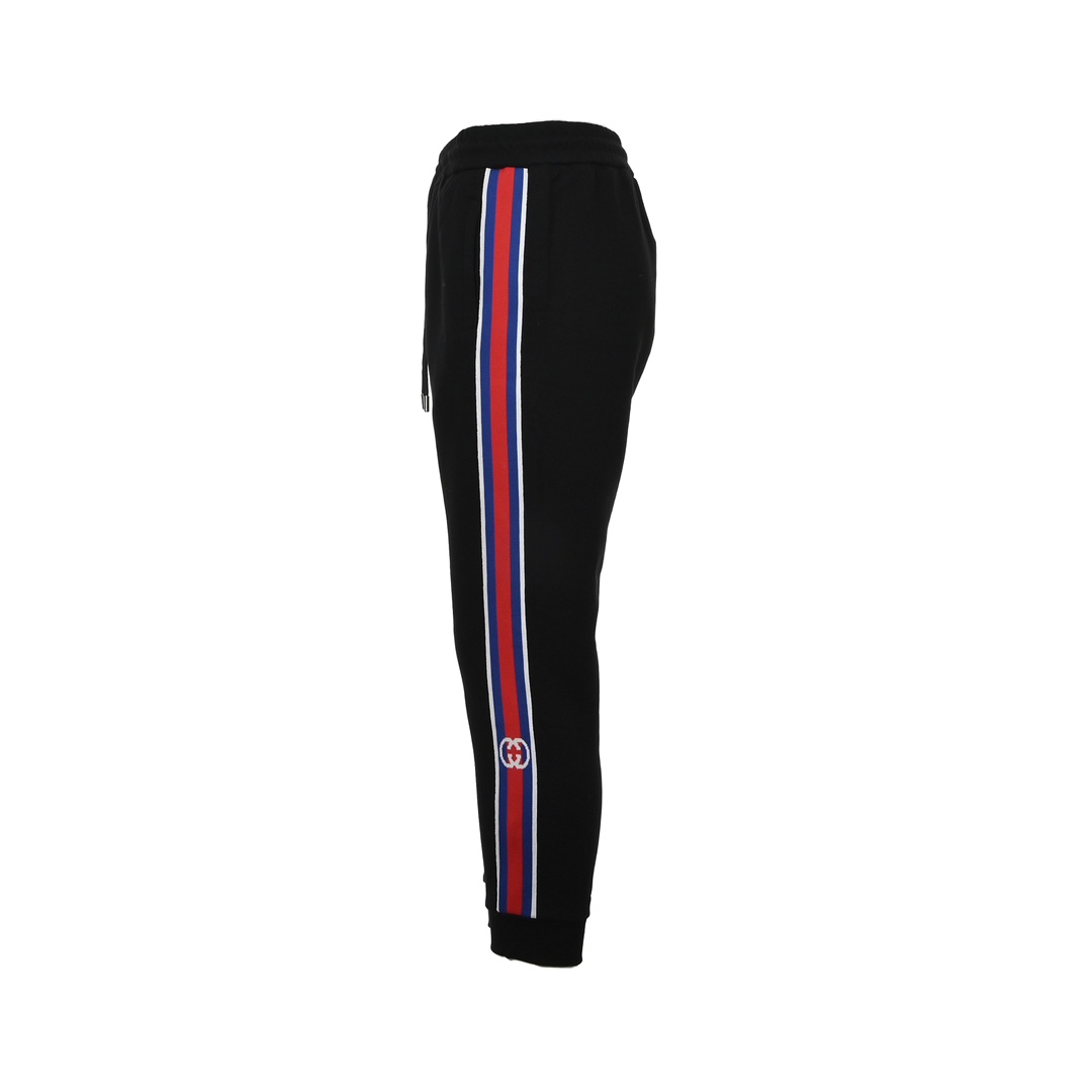 Gucci 23Fw Double G tricolor striped webbing colorblock trousers