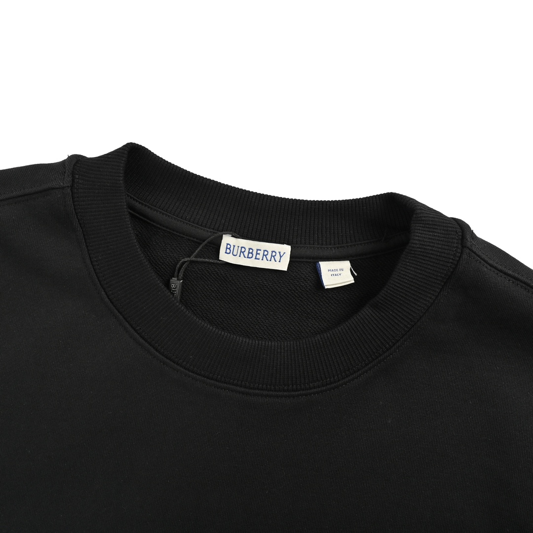 Burberry 24Fw hem embroidered warhorse crew neck sweatshirt