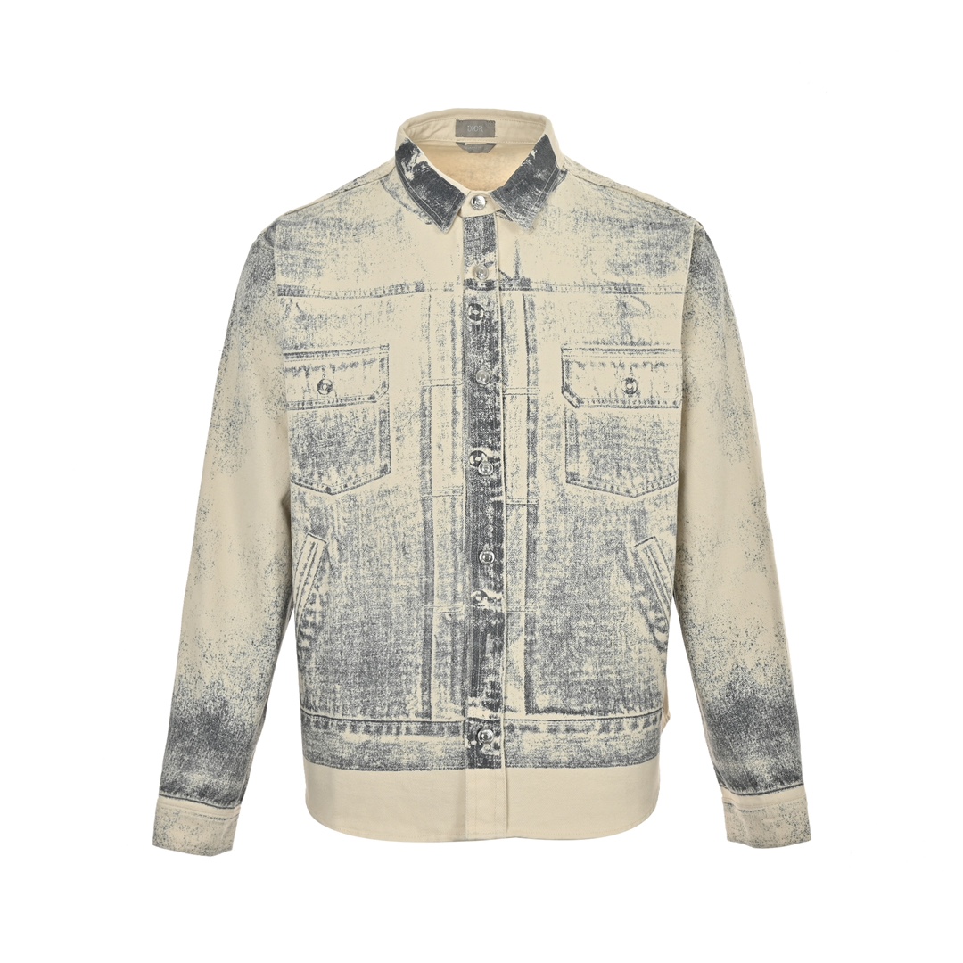 Dior 24Fw ink sketch print denim jacket