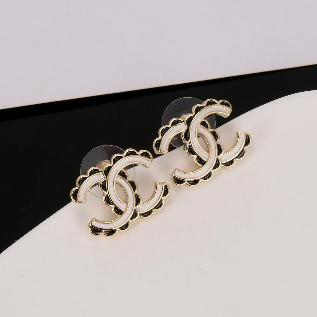 Chanel Water Ripple Double C Earrings