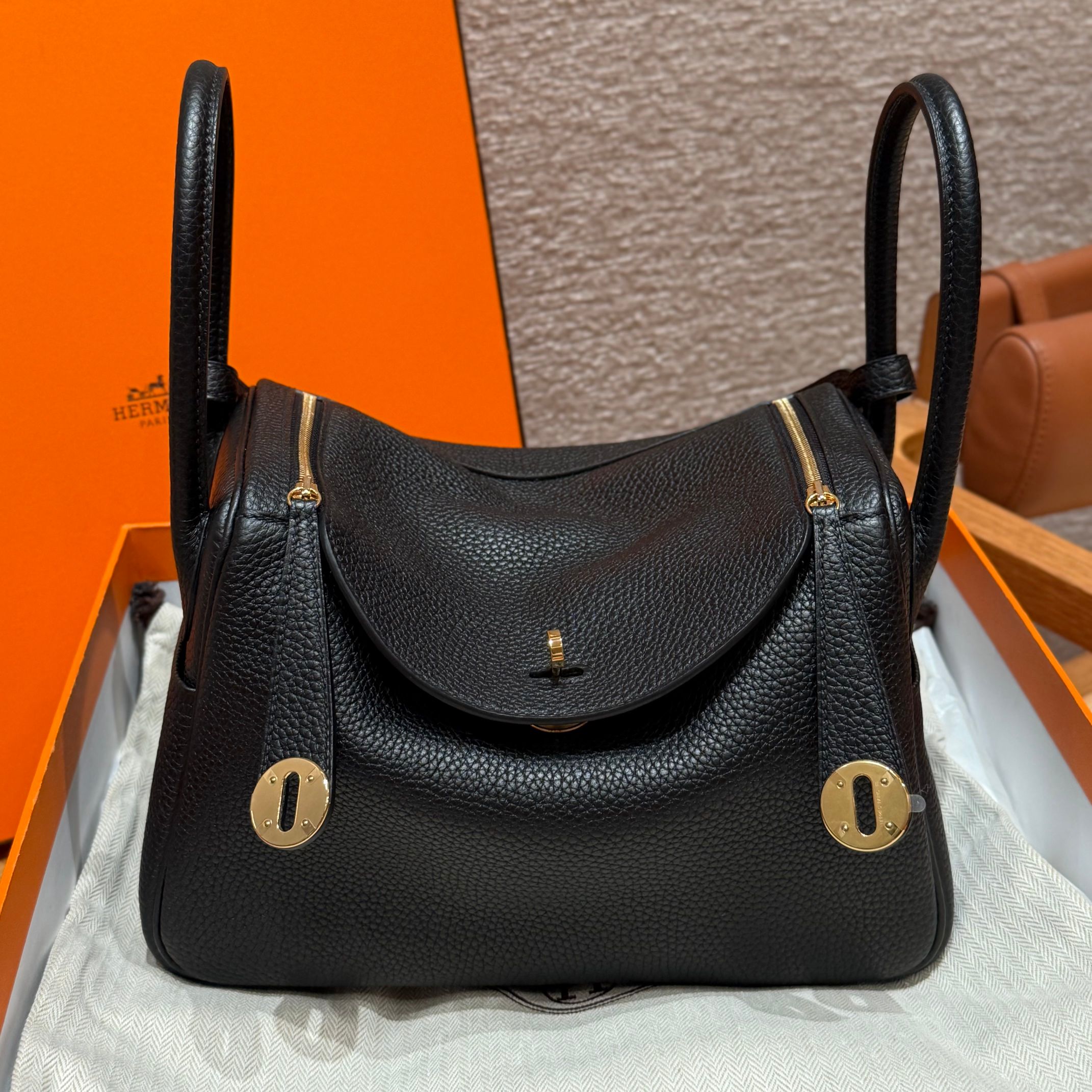 Hermès Lindy 89noir Handbag (Handmade to order)
