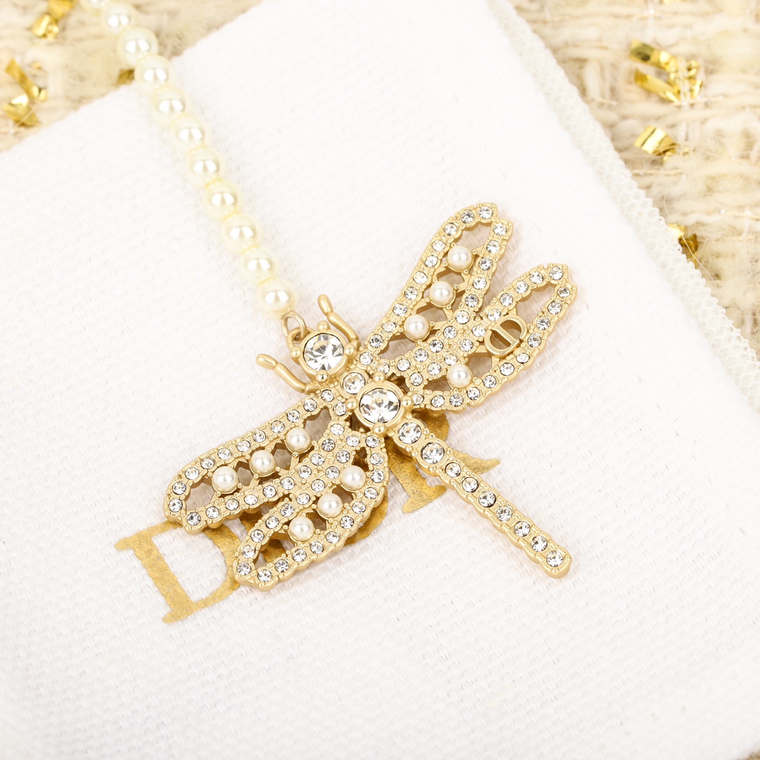 Dior Dragonfly Double Bead Earrings
