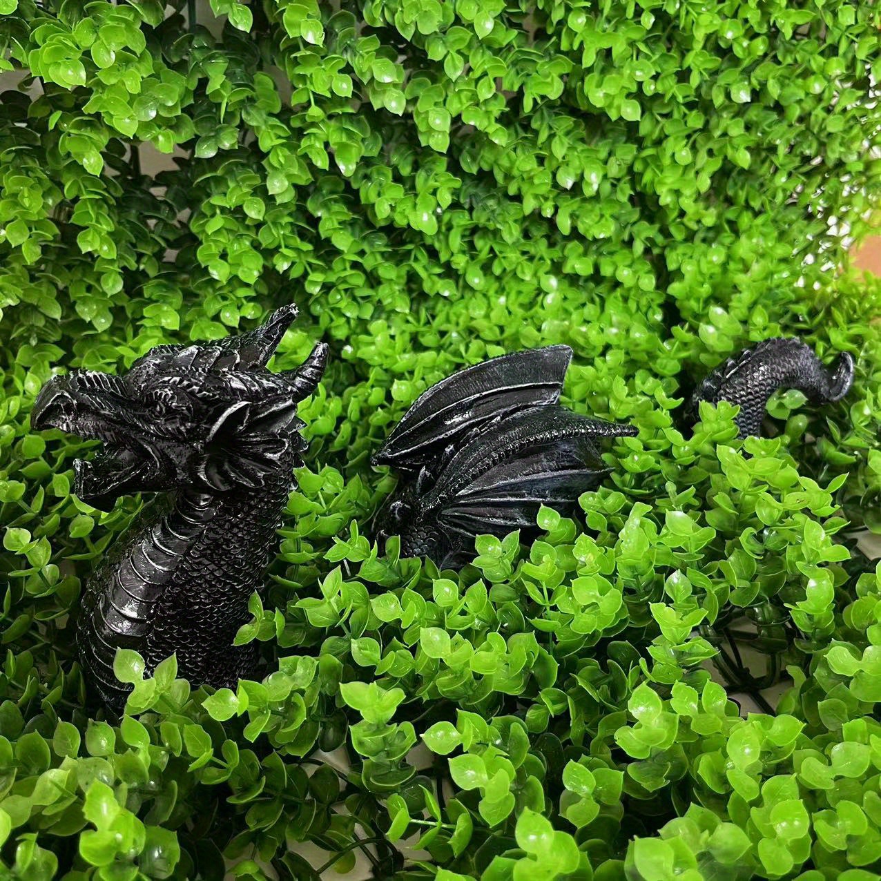 1pc Squatting Sitting Dragon Sculpture, Resin Dragon Statue, Figurine For Outdoor Garden Lawn Backyard Pool Decor