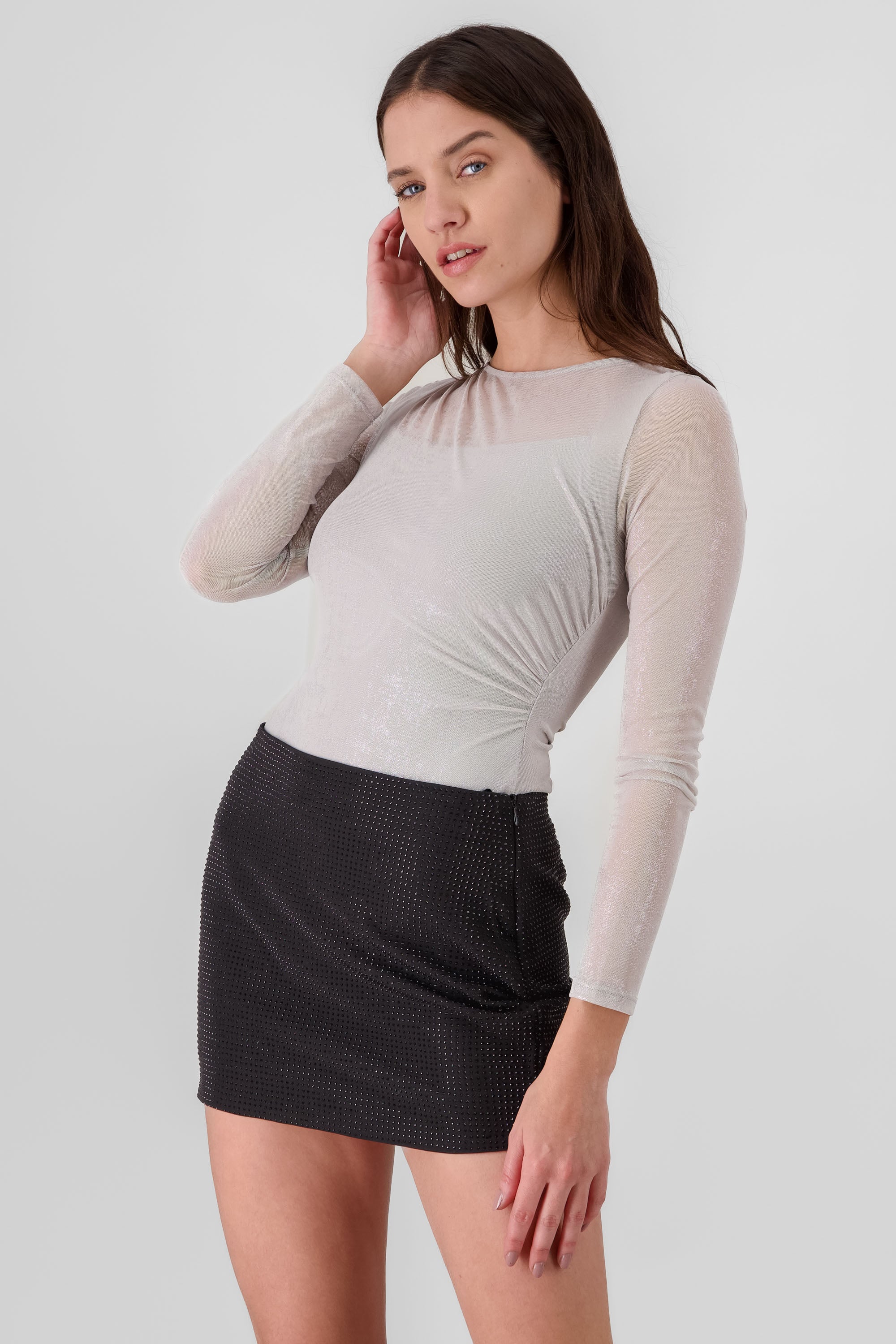 Long Sleeve Foil Bodysuit