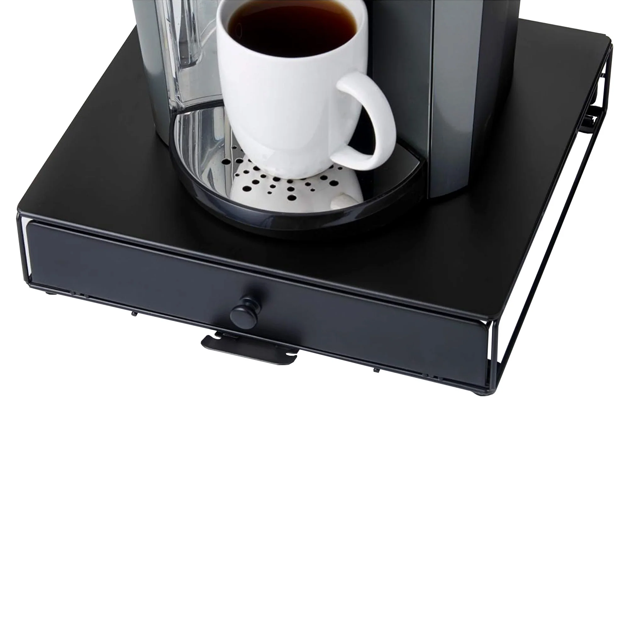 Nifty Compact Under Coffee K-Cups Pod Storage Drawer, 36 Pod Pack Holder, Black