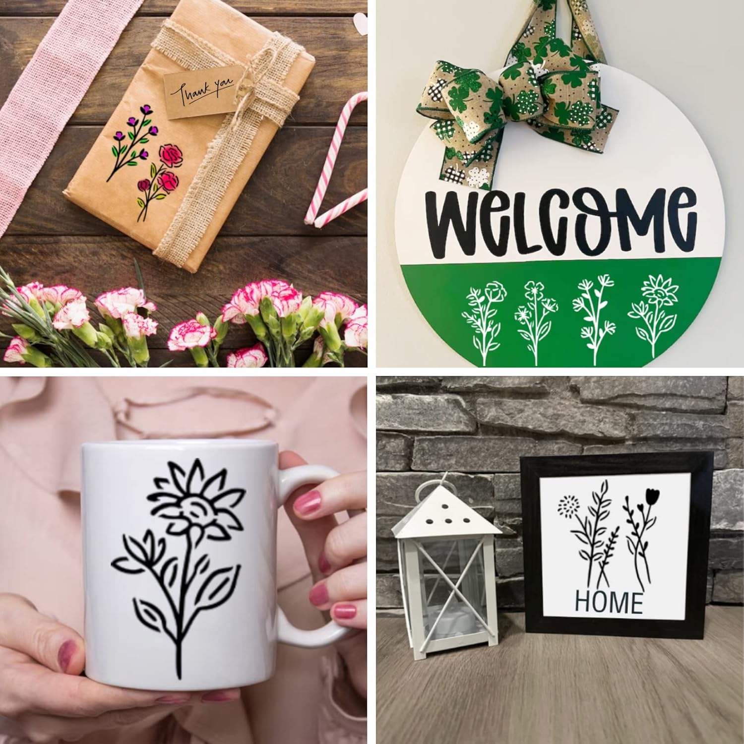 💐🌸 Reusable Botanical Flower Stencils 🏠