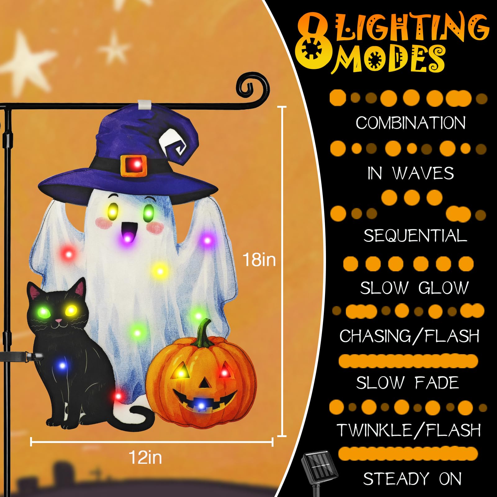 Lighted Shaped Halloween Garden Flags