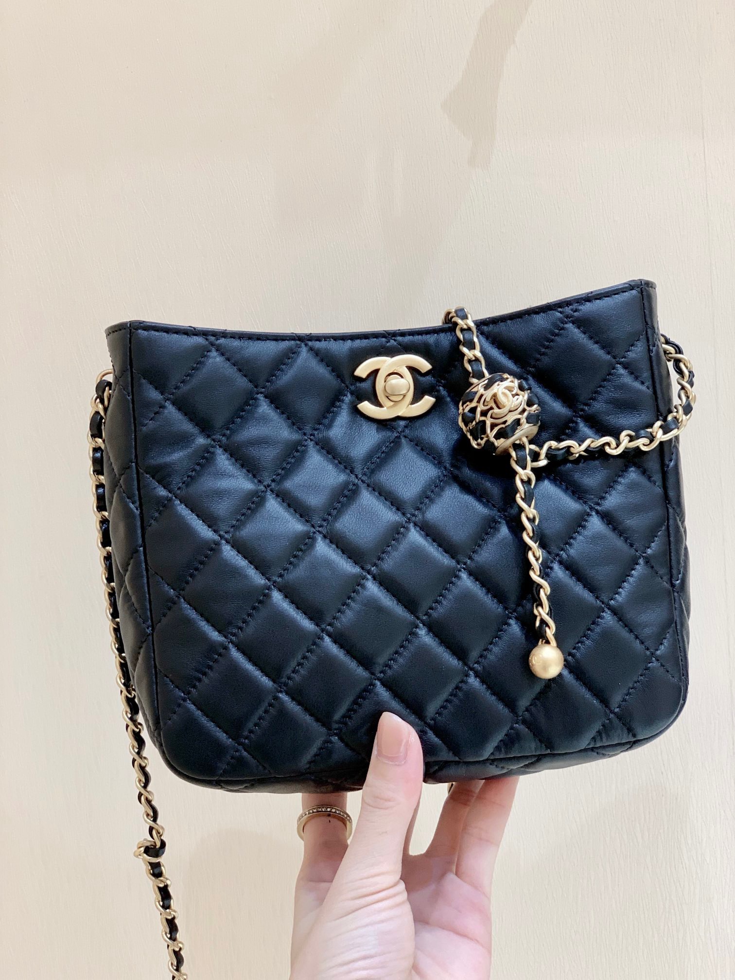 Chanel 2022cc Spring/Summer Collection Golden Ball Hobo Hippie Bag 3259