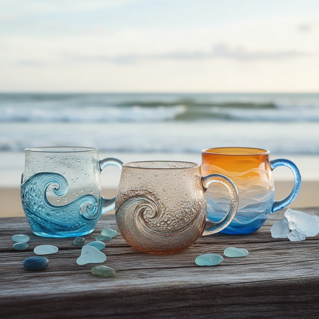 🌊Handmade Artistic Sea Wave Glass Mug