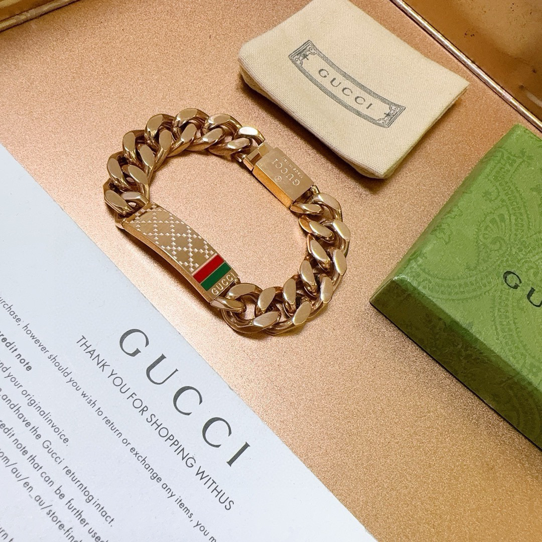 Gucci chain rose gold hand bracelet