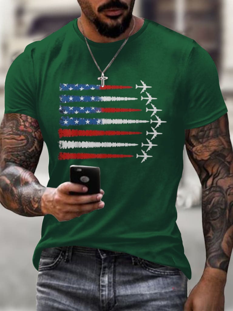 Men's Flag Independence Day Printed T-Shirt