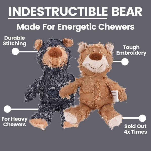 (🔥Last Day Promotion-SAVE 50% OFF)🐶2023 New Indestructible Squeaky Plush Bear Toy for Heavy Chewers-🔥BUY 2 GET 10% OFF & FREE SHIPPING