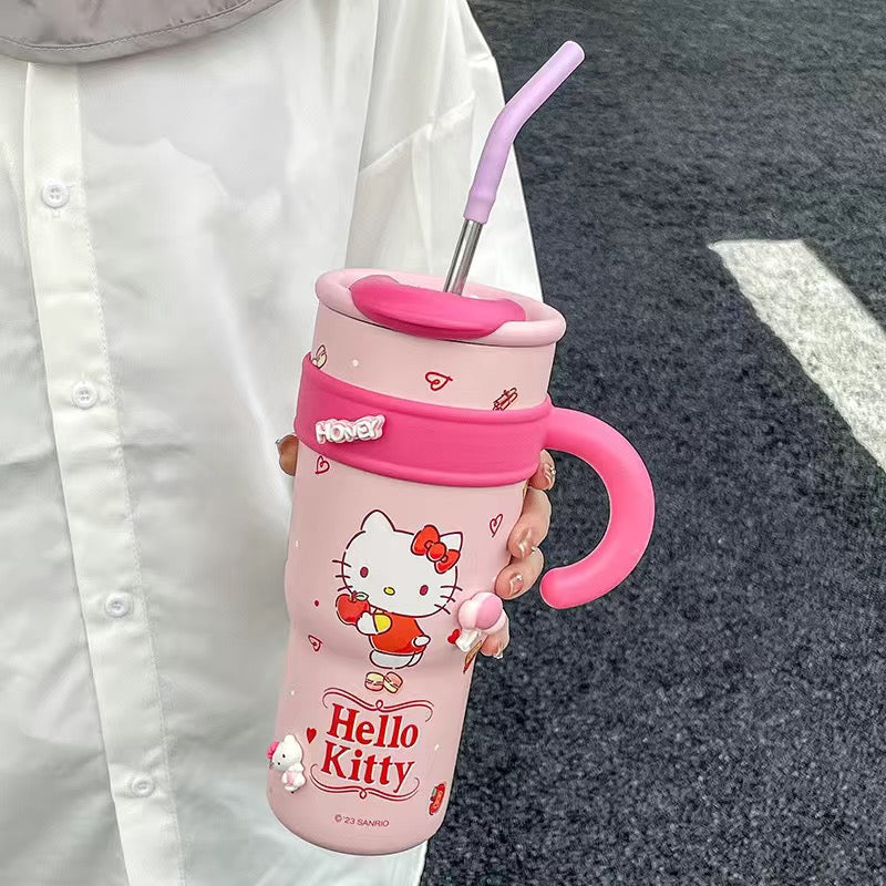 KT Vacuum Insulated Stainless Steel Travel Tumbler with Splash-Proof Lid, Includes Reusable Plastic Straw and Fits in Car Cup Holders