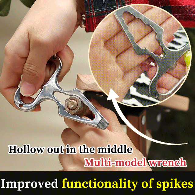 (🔥Last Day Promotion-SAVE 50% OFF)Stainless steel self-defense spiked multifunctional wrench-BUY 2 GET 1 FREE
