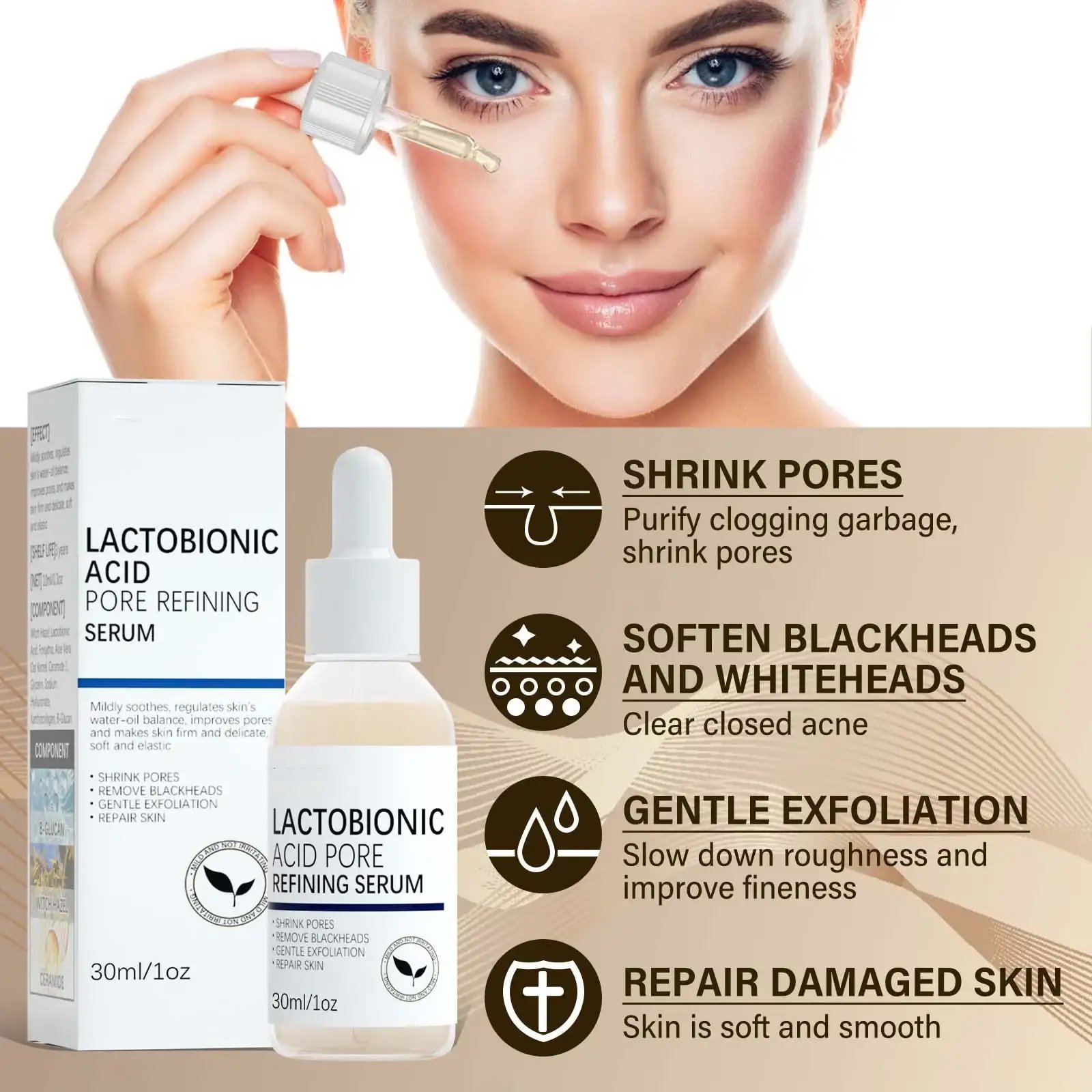 🔥Lactobionic acid pore contraction Face Serum