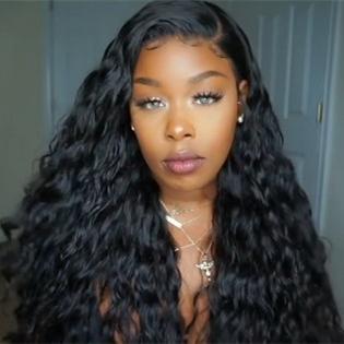 Luna A72 Layered Long Curly Lace Front Wig for African American
