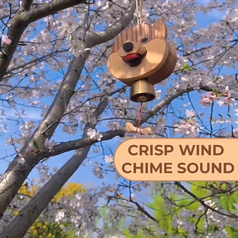 🐶🐶Cute Wooden Shiba Inu Wind Chime Doorbell💥💥（Fully hand - crafted）