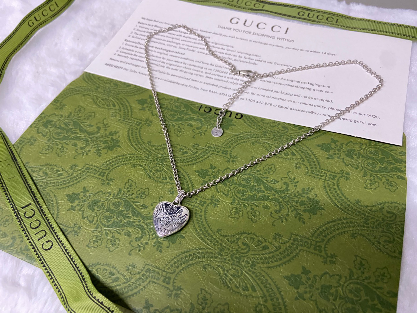 Gucci Fearless Flower and Bird Necklace