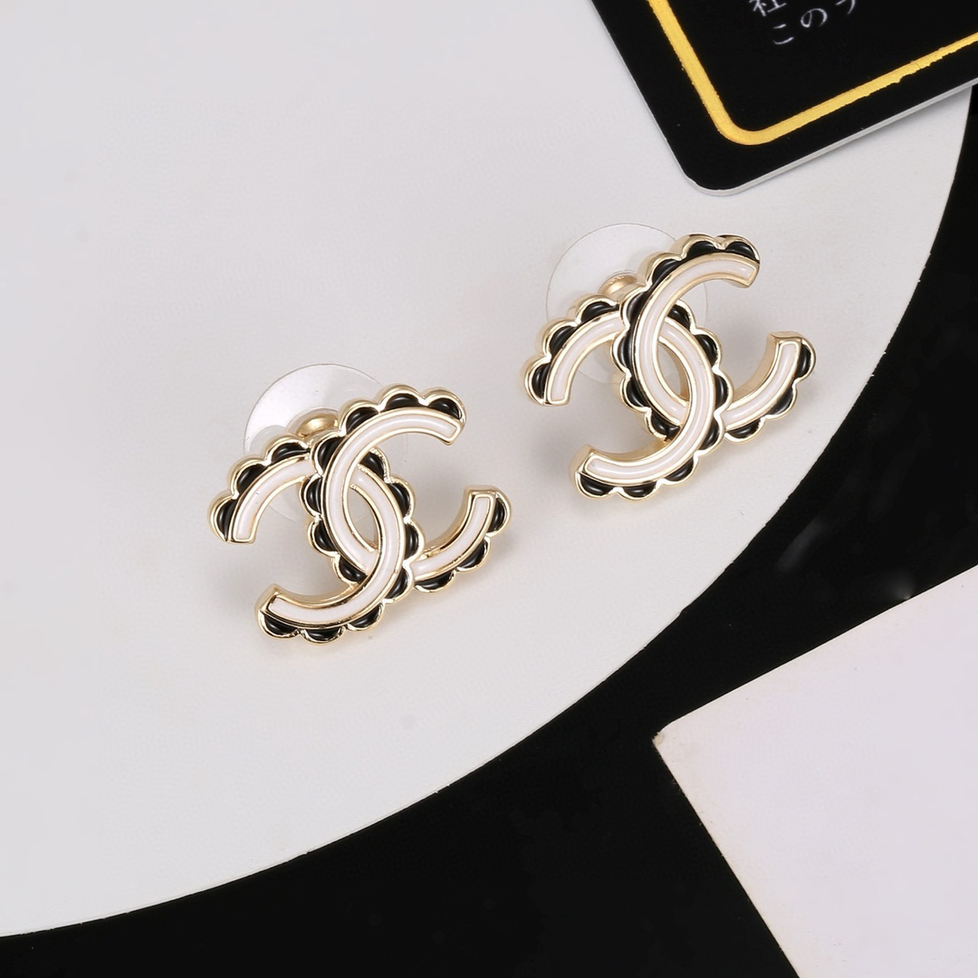 Chanel Water Ripple Double C Earrings