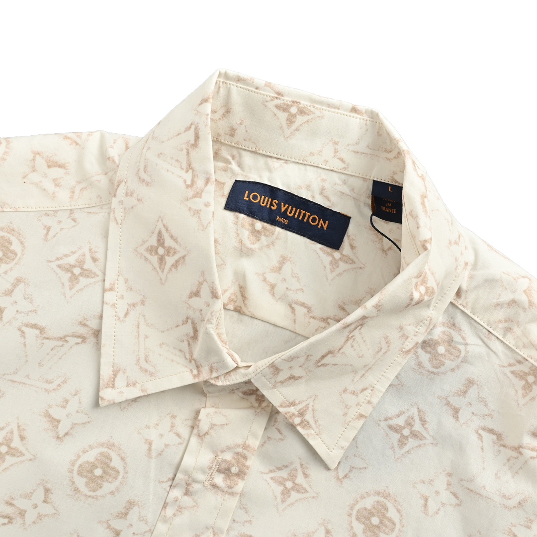 Louis Vuitton 24Fw gold all-over print shirt