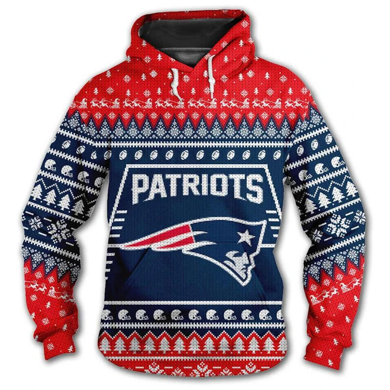 NEW ENGLAND PATRIOTS 3D CHRISTMAS HOODIE ABC02