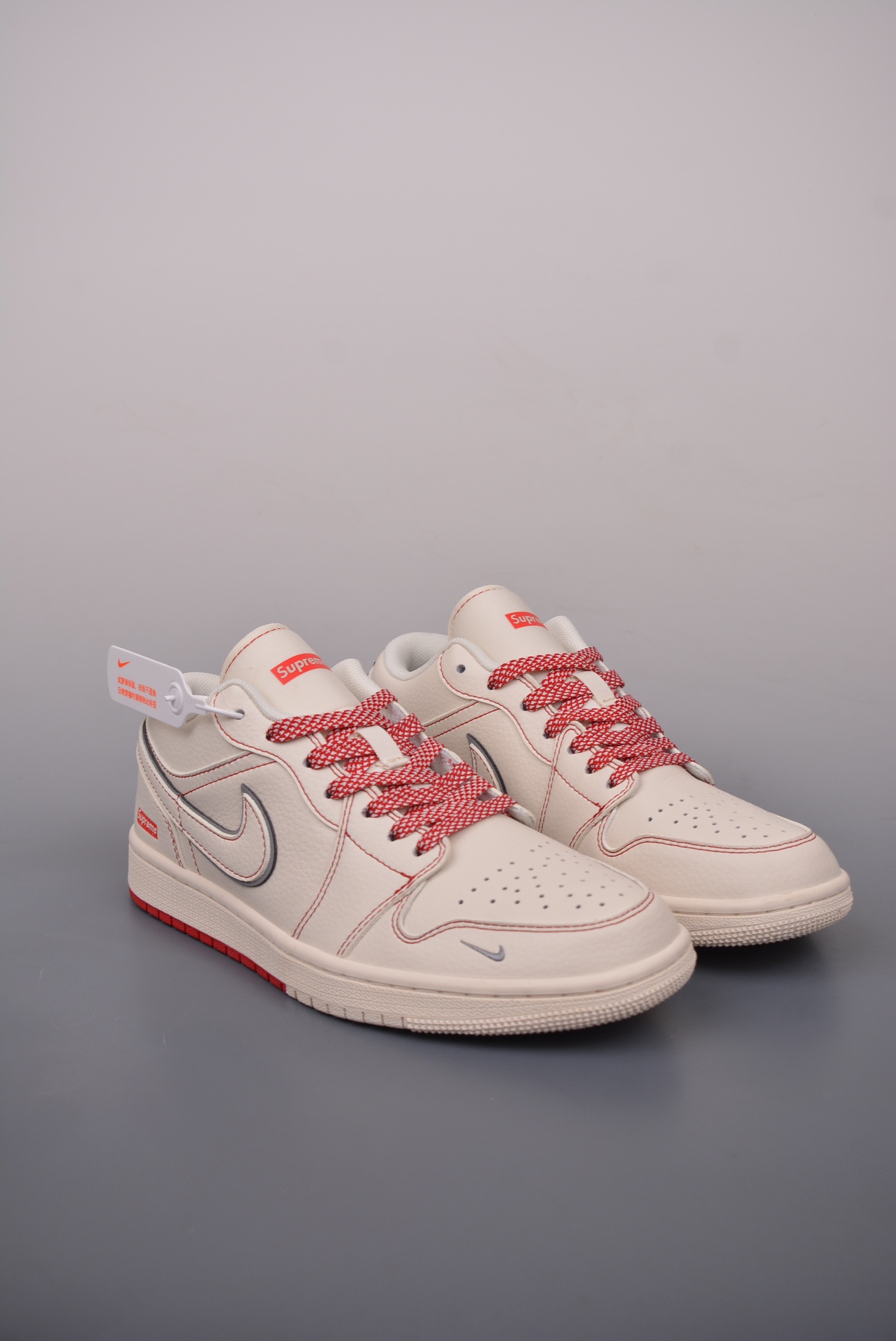 Supreme x Nike By You Air Jordan 1 Low OG Beige Pink SJ9950-025