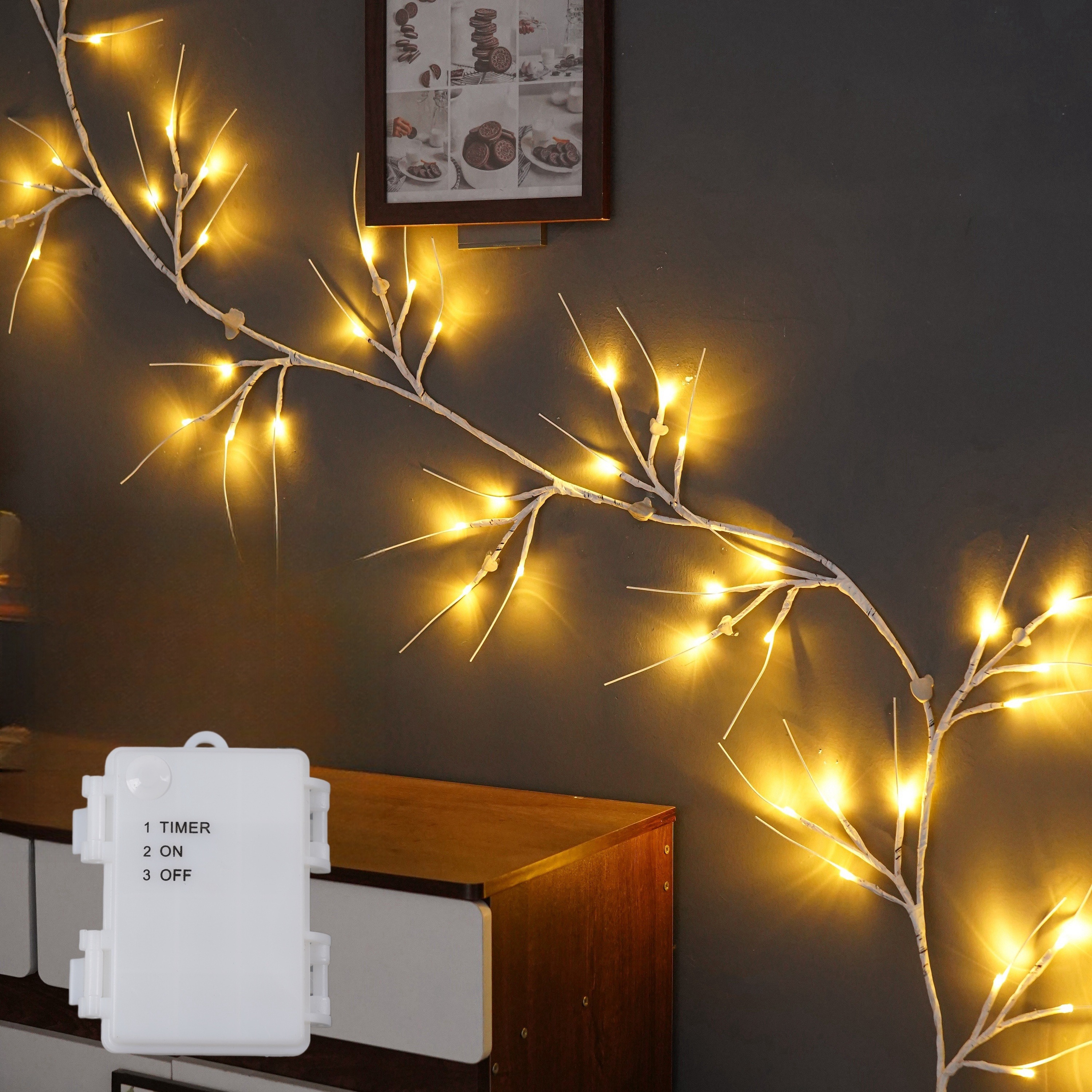 ✨🎄6FT Lighted Birch Garland with 48 LED Lights🔥Buy 2 Get 10% OFF & Free Shipping