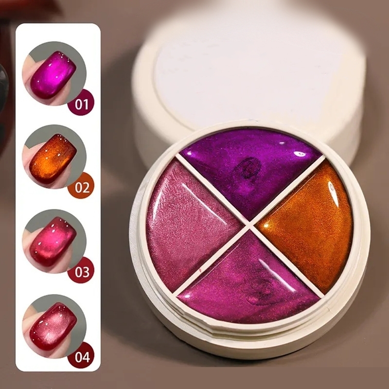 👍Last Day Promotion 60% OFF💥GLITTER CAT EYE - 4 Color Solid Nail Gel New Nail Polish Plate Uv Mousse Cream Manicure